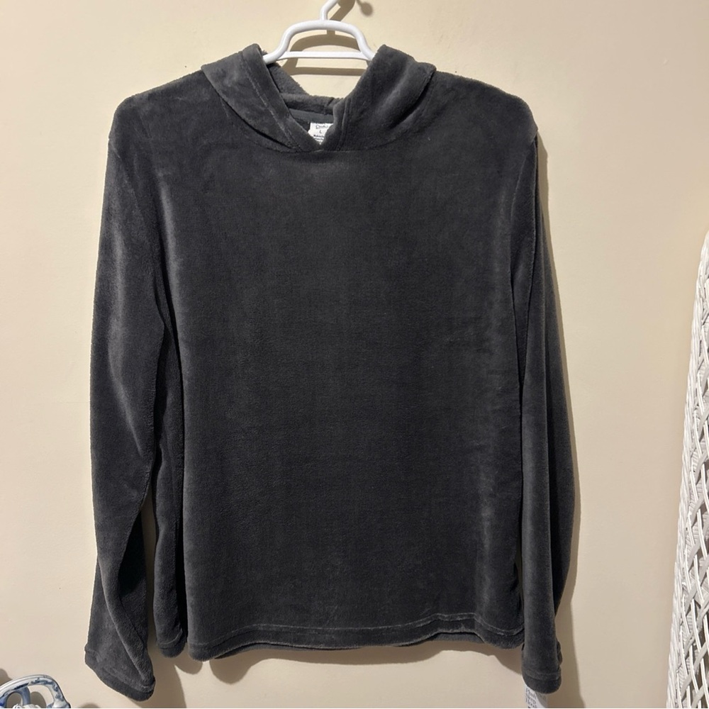 NWT Croft & Barrow Pullover Hoodie Women’s Large Sleepwear Leisure Gray Plush